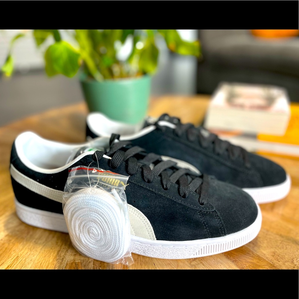 Puma Black/White Suede Classic Sneakers